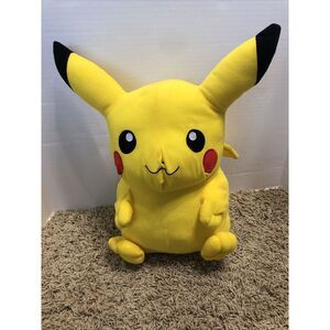 Toy Factory Nintendo Pikachu Pokemon Yellow Black Plush Stuffed Animal Large 18"